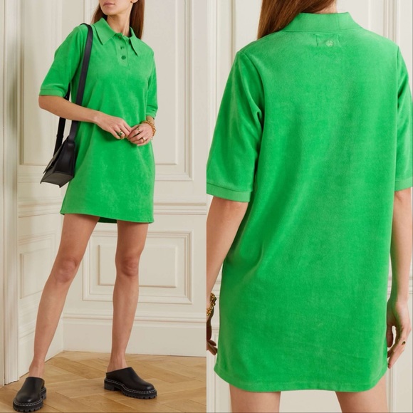 Loulou Studio Dresses & Skirts - Loulou Studio Velour Mini Tennis Dress Green